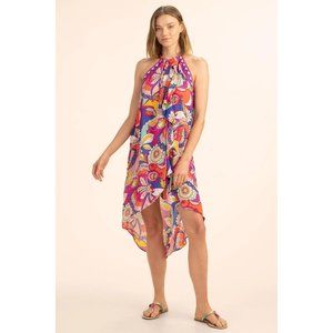Trina Turk NWT Sevilla Swimsuit Coverup Dress Blue Pink Large